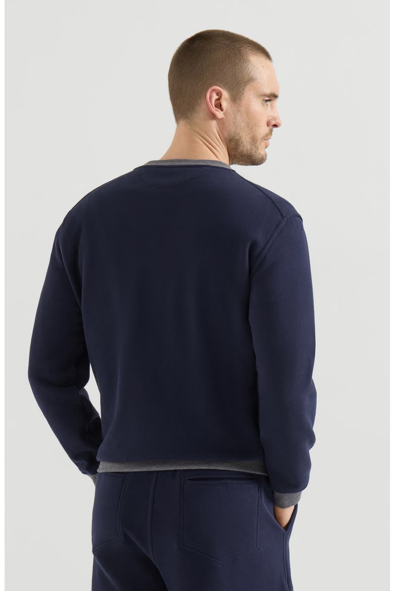 Cotton French terry sweatshirt with embroidery, Alternate, color, Cobalt