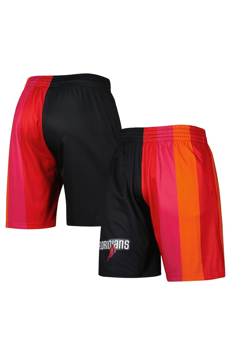 Mitchell & Ness Men's Mitchell & Ness Black Miami Heat Hardwood Classics 2005 Split Swingman Shorts, Main, color, Black
