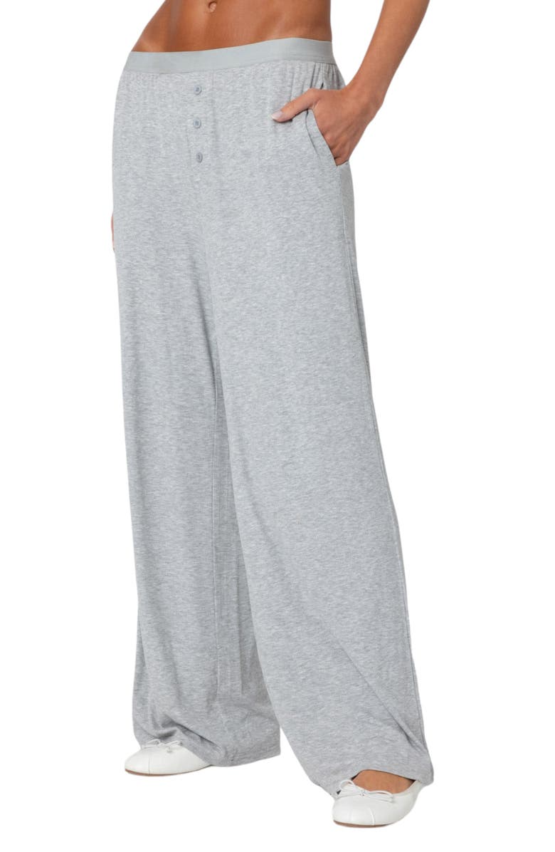 EDIKTED Heather Mélange Lounge Pants, Alternate, color, Gray-Melange