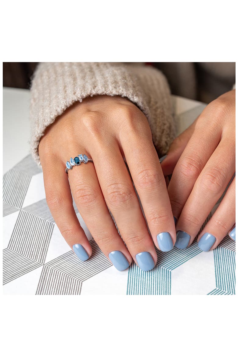 Sterling Silver Sky Blue Topaz & London Blue Topaz Ring, Alternate, color, BLUE