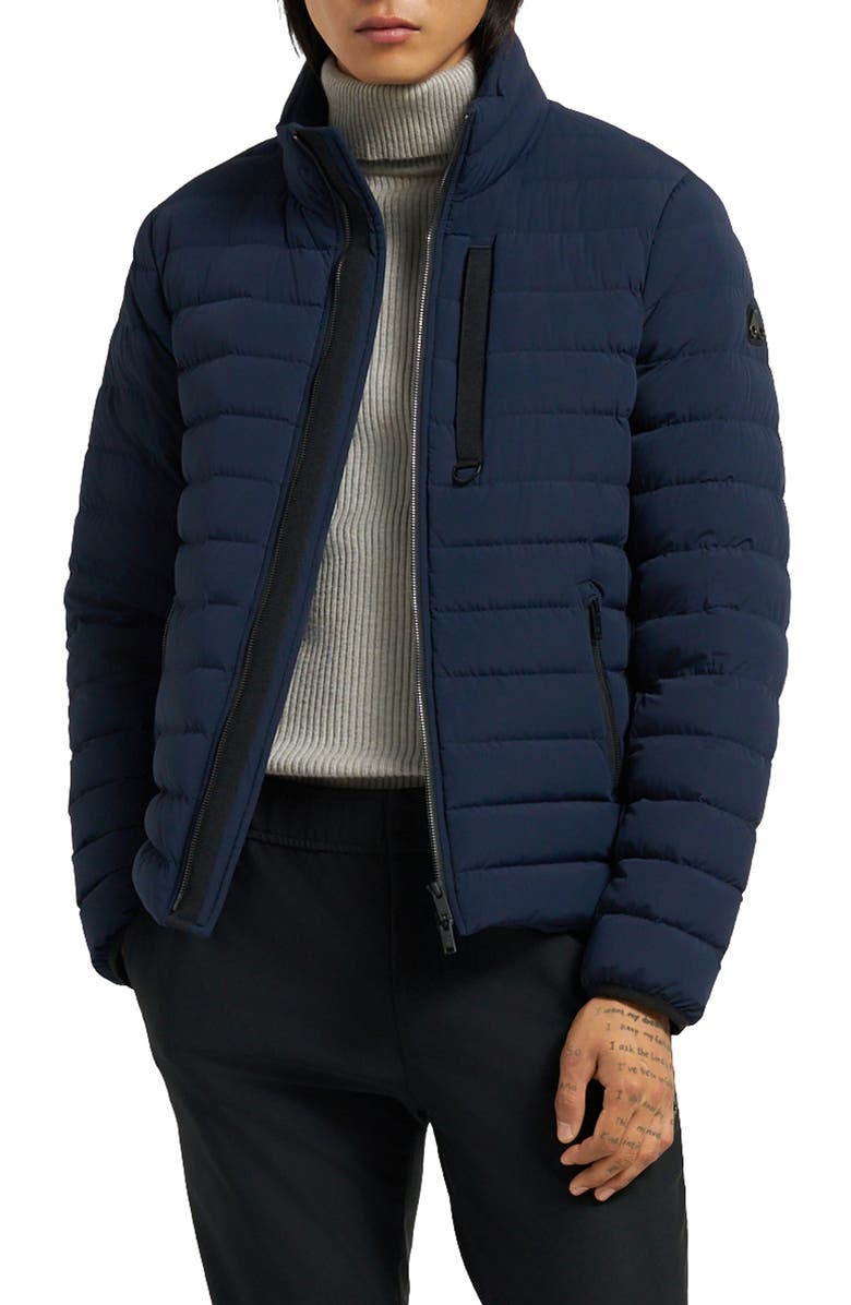Moose Knuckles Laki Water Repellent Quilted Down Jacket, Main, color, Navy