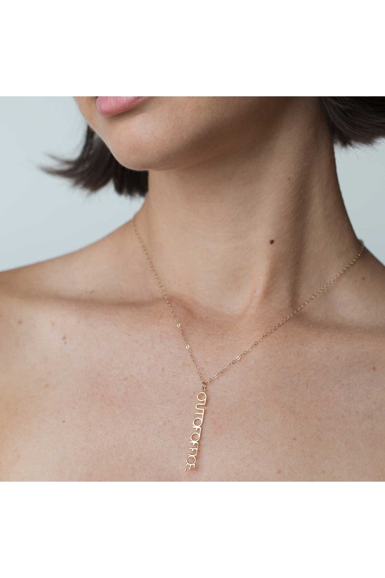 Out Of Office Gold Charm Necklace, Alternate, color, Gold