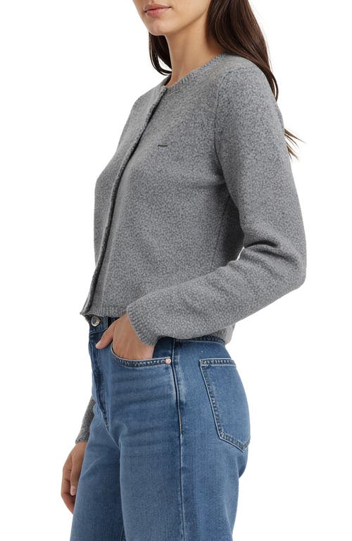 Lush Lightweight Button Front Crop Cardigan In Gray