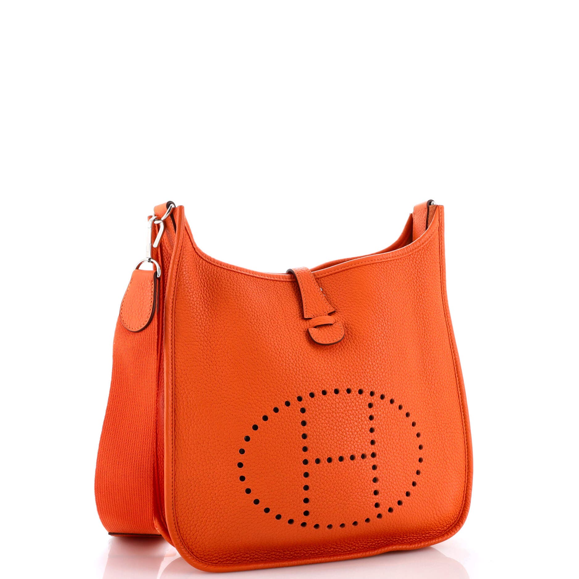 Pre-Owned Hermes Evelyne Bag Gen III Clemence PM, Alternate, color, Orange H