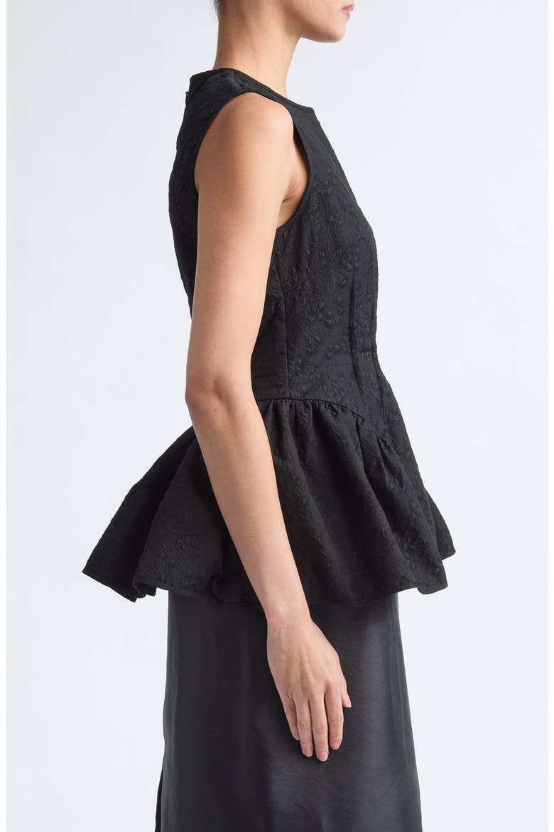 Daimi Cotton Blend Matelassé Top, Alternate, color, BLACK