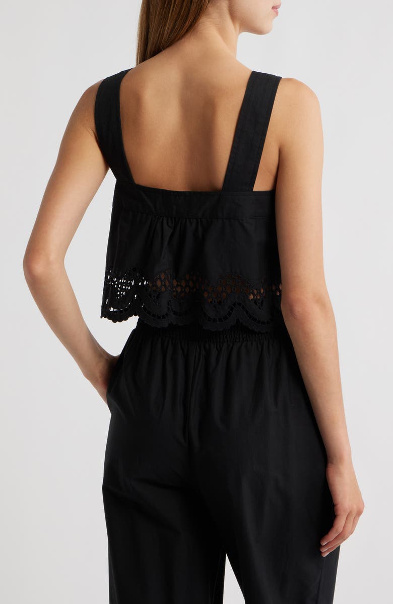 Rails Blythe Tie Front Cotton Crop Top, Alternate, color, Black