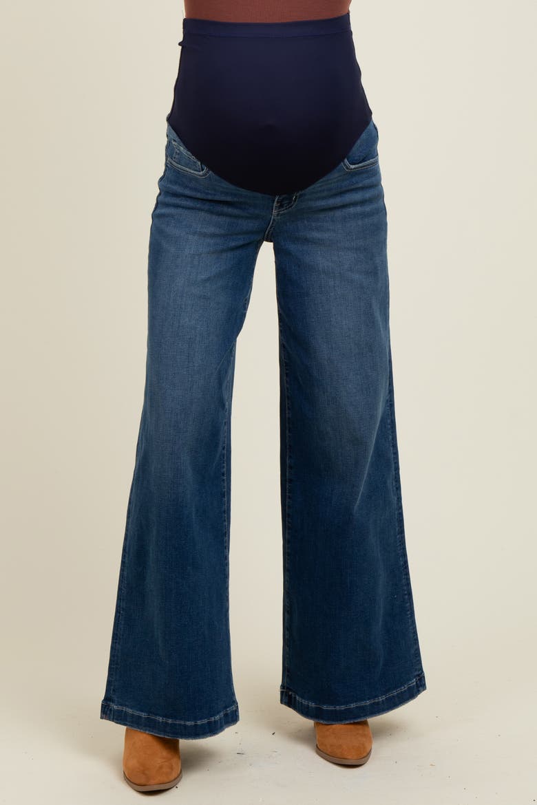 Super Wide Leg Maternity Jeans, Alternate, color, Navy Blue