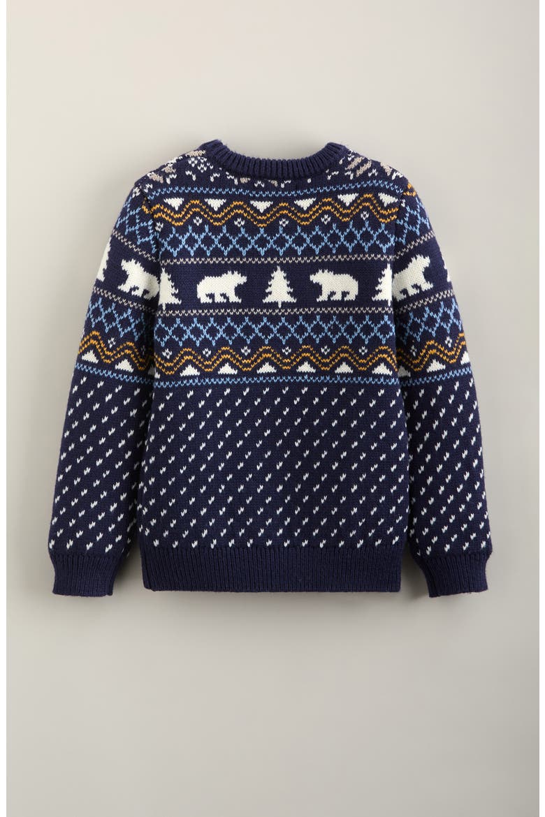 Kids' Fair Isle Patterned Sweater, Alternate, color, NAVY PEACOAT FOREST FAIRISLE
