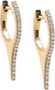 BY ADINA EDEN Diamond Pave Elongated Spike Huggie Earring 14K