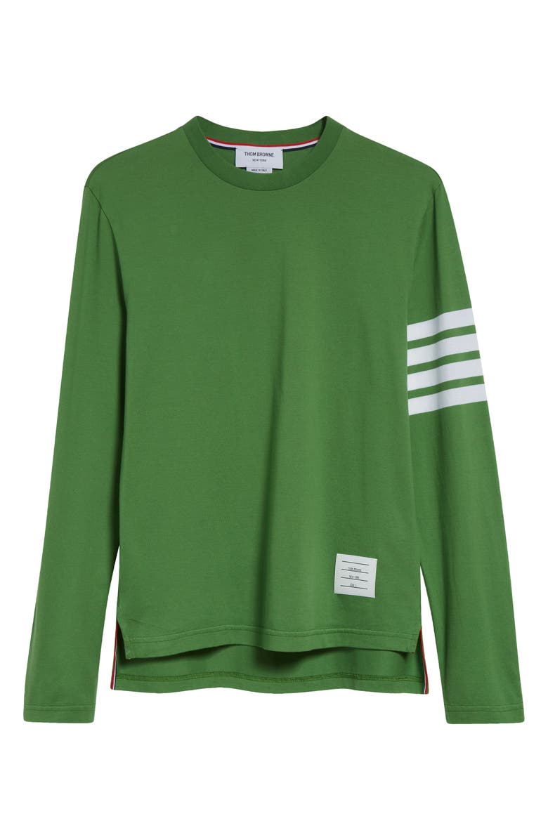 Thom Browne 4-Bar Long Sleeve Cotton Jersey T-Shirt, Alternate, color, 