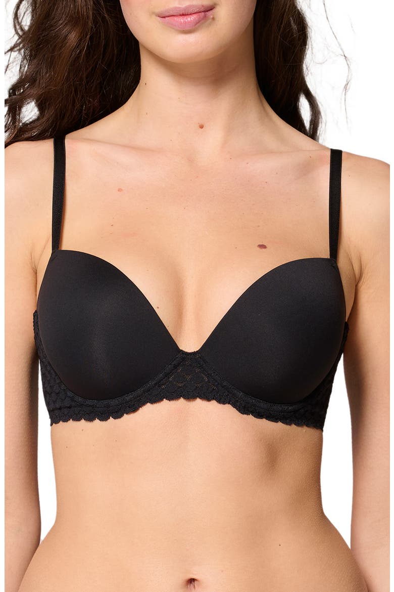 Subtile Underwire Push-Up Bra, Main, color, BLACK