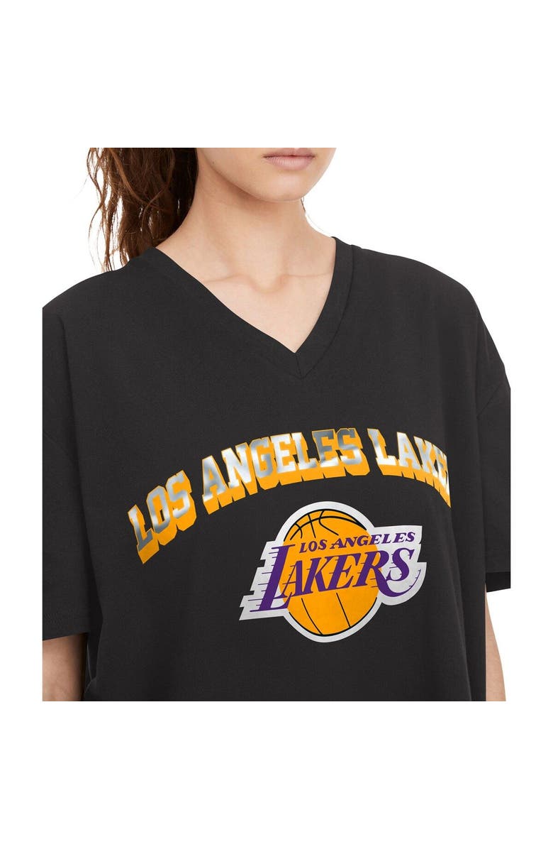 TOMMY JEANS Women's Tommy Jeans Black Los Angeles Lakers Ashley V-Neck T-Shirt, Alternate, color, Black