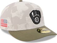 New Era Men's New Era Light Beige/Olive Milwaukee Brewers 2025 Armed Forces Day 59FIFTY Fitted Hat