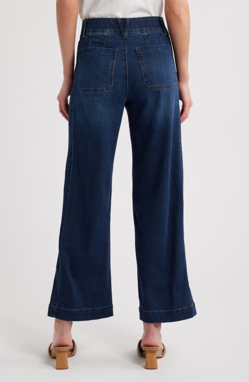 Wit & Wisdom Emma Patch Pocket High Waist Wide Leg Jeans In Indigo