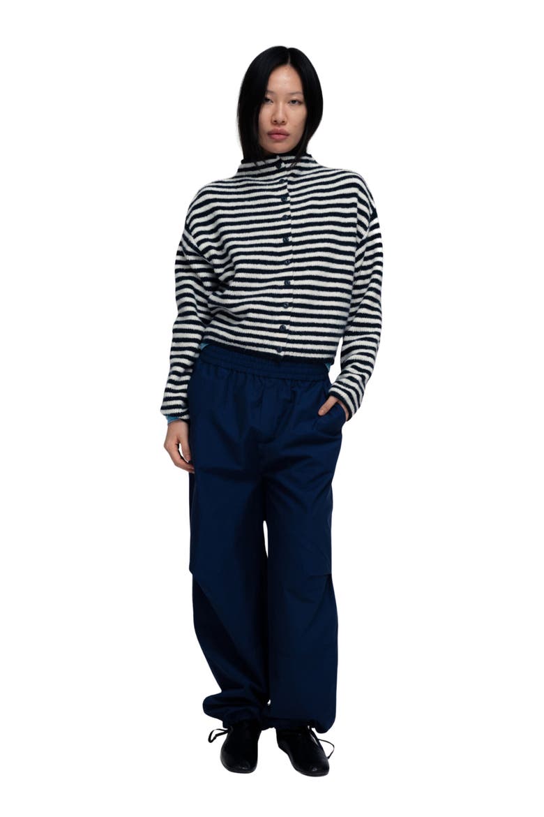 Siel Striped Cardigan, Alternate, color, NAVY AND WHITE