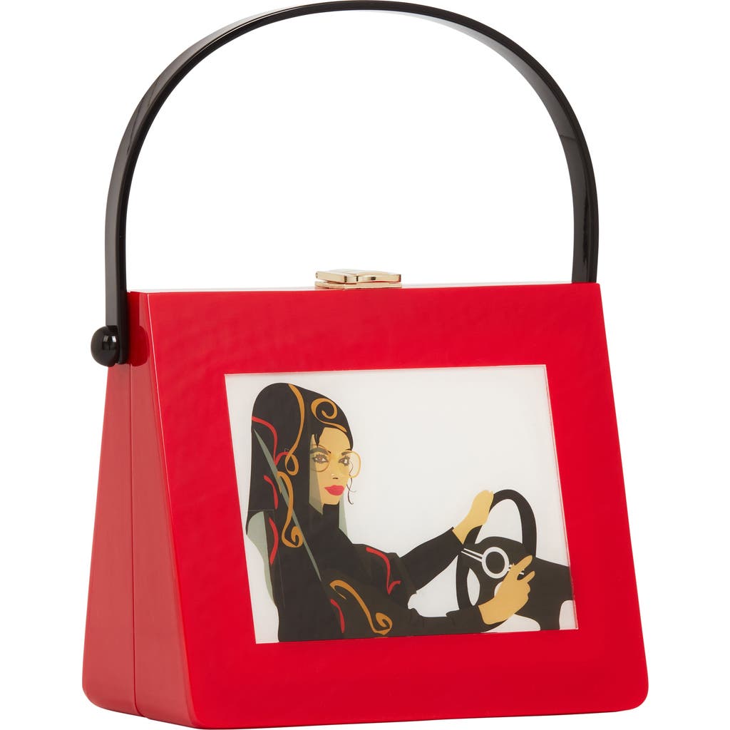 Larallan Jamilah Acrylic Top Handle Bag In Red