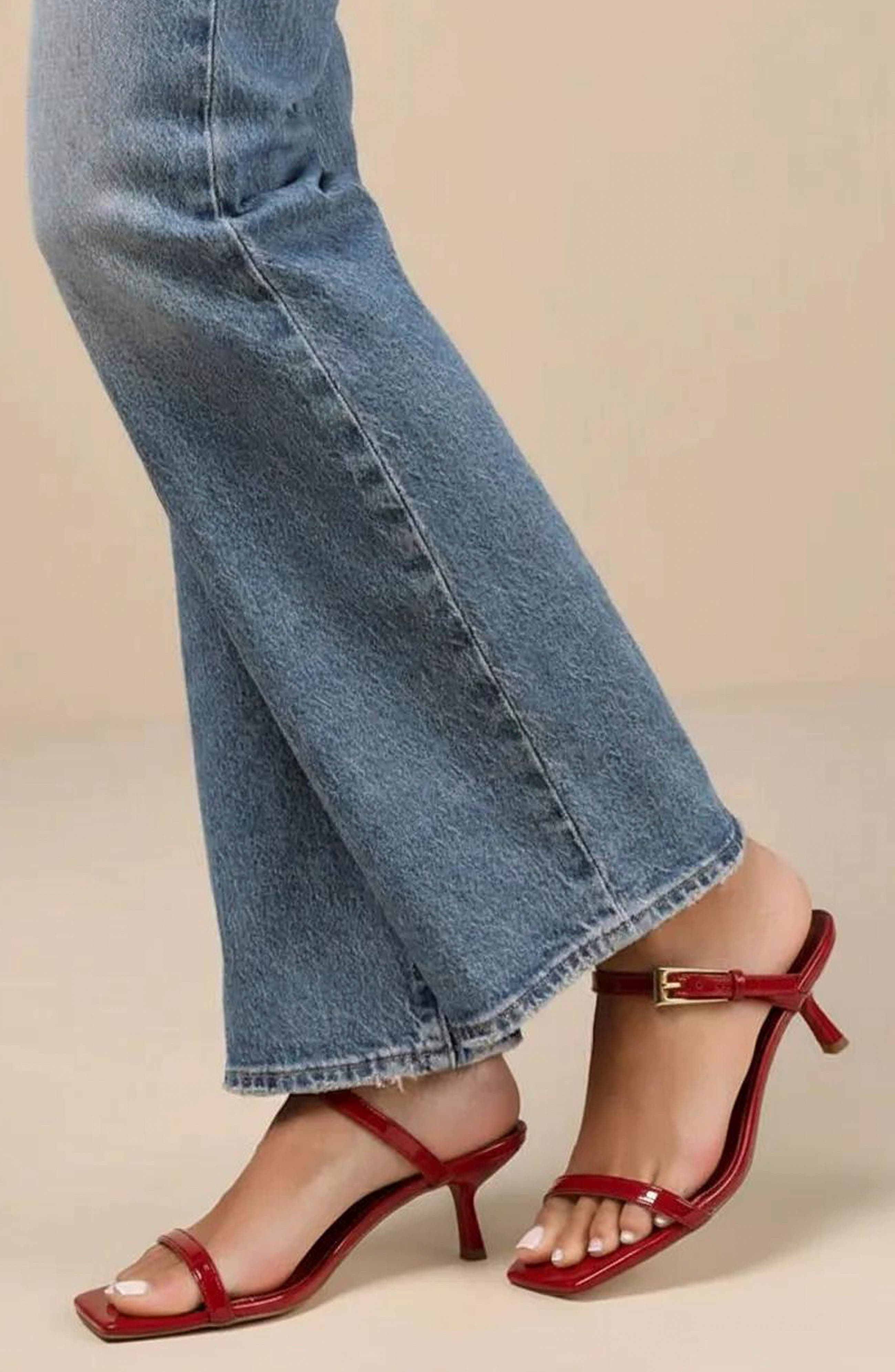 Nine Buckle Sandal, Alternate, color, RED PATENT