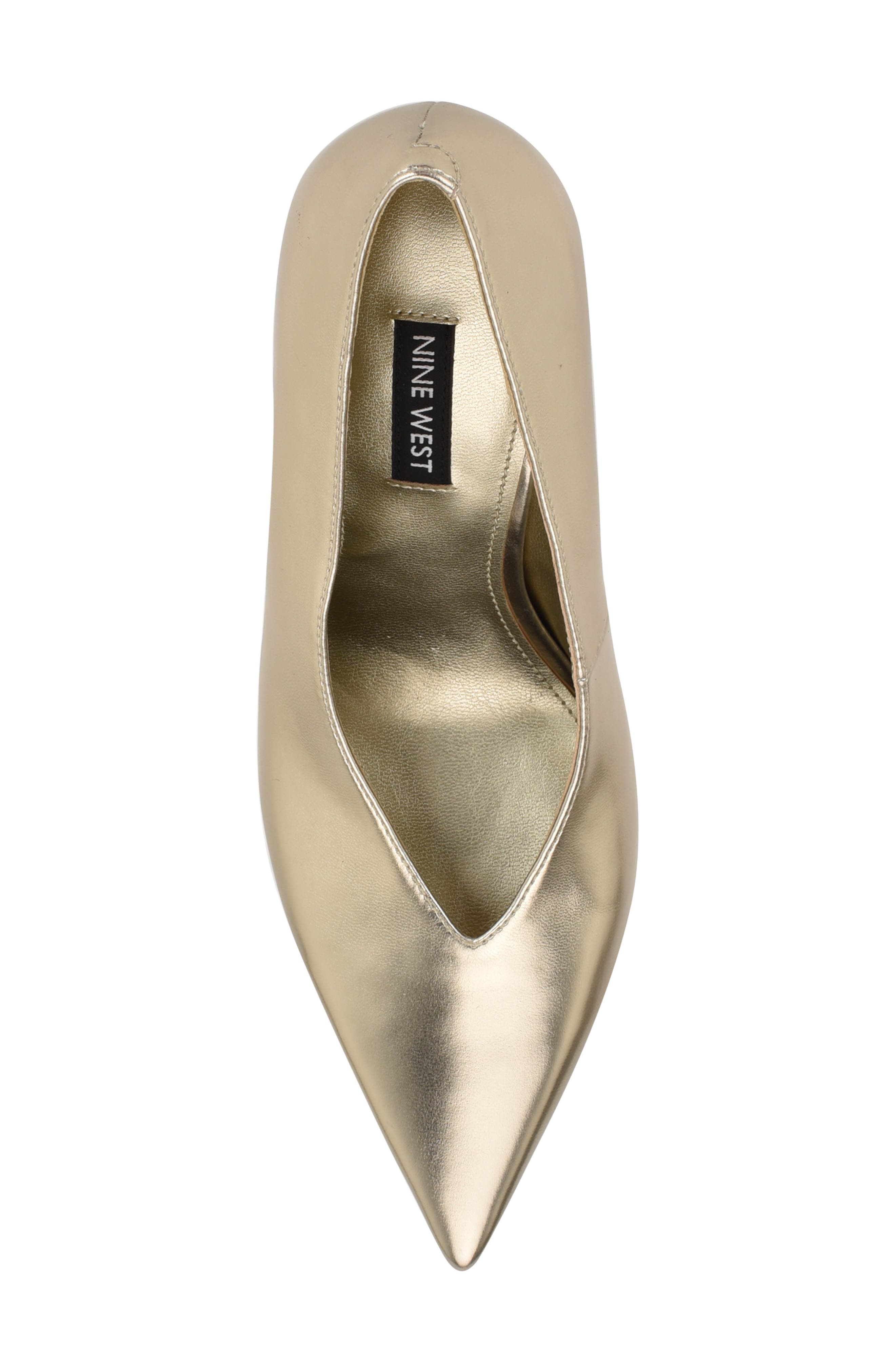 Nine West Lorela Pointed Toe Pump, Alternate, color, Gold