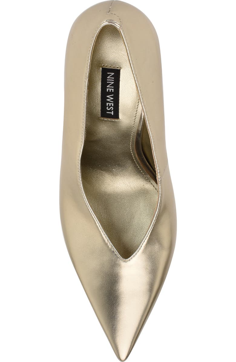 Nine West Lorela Pointed Toe Pump, Alternate, color, Gold