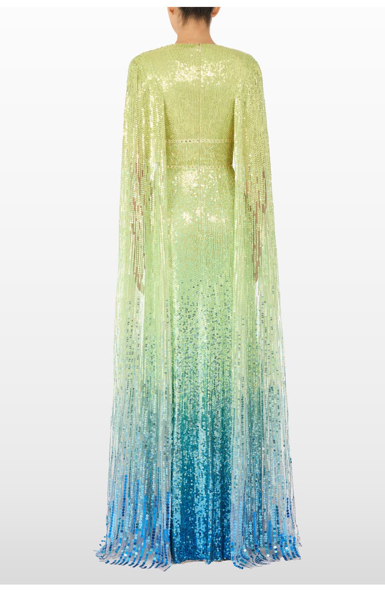 Jenny Packham Easy Breezy Sequin-Embellished Maxi Dress, Alternate, color, Illusion