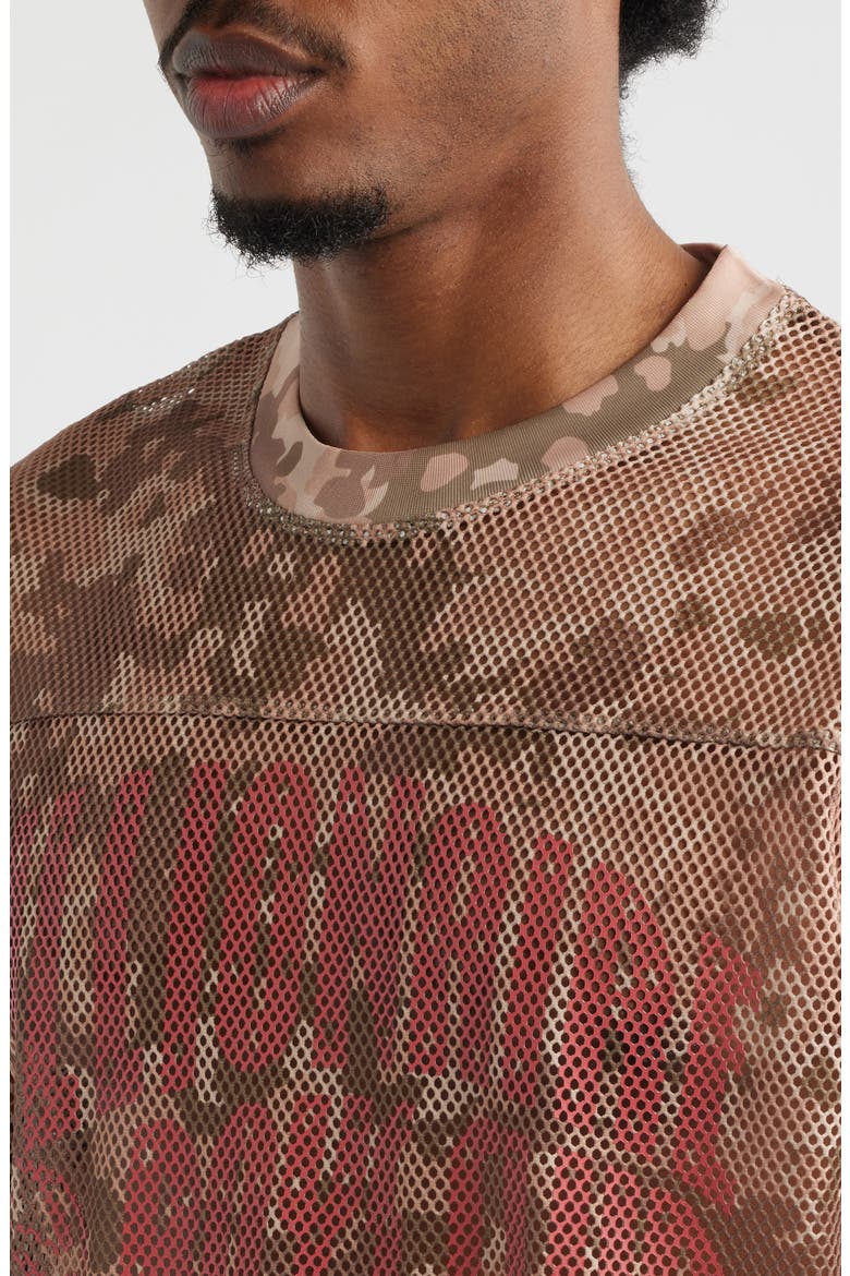 Varsity Logo Camo Print Mesh T-Shirt, Alternate, color, DOESKIN