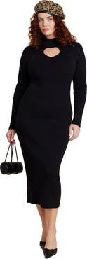 ELOQUII Heart Cutout Midi Dress