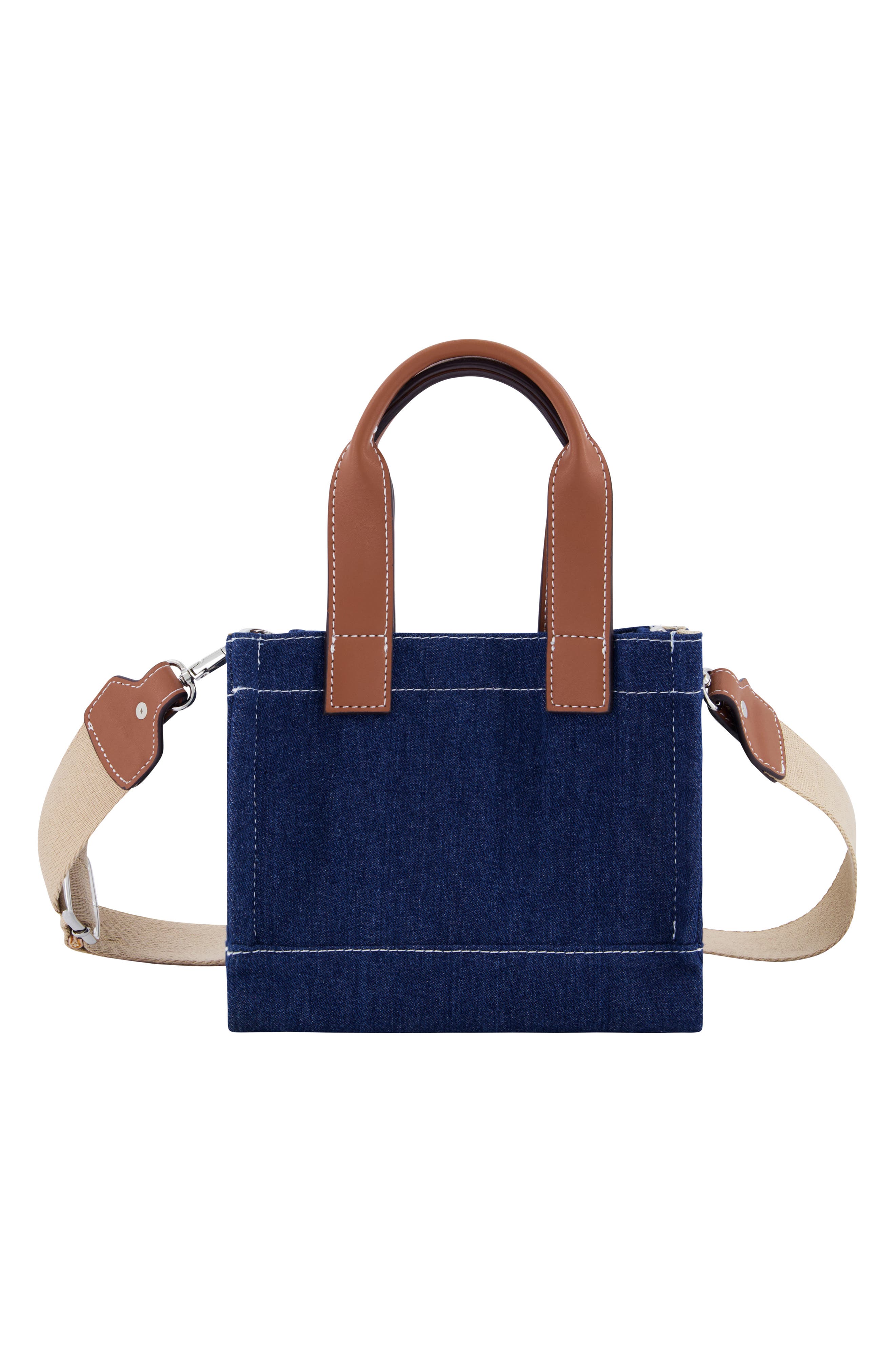 True Religion TR Mini Denim Tote Bag, Alternate, color, Dark Denim