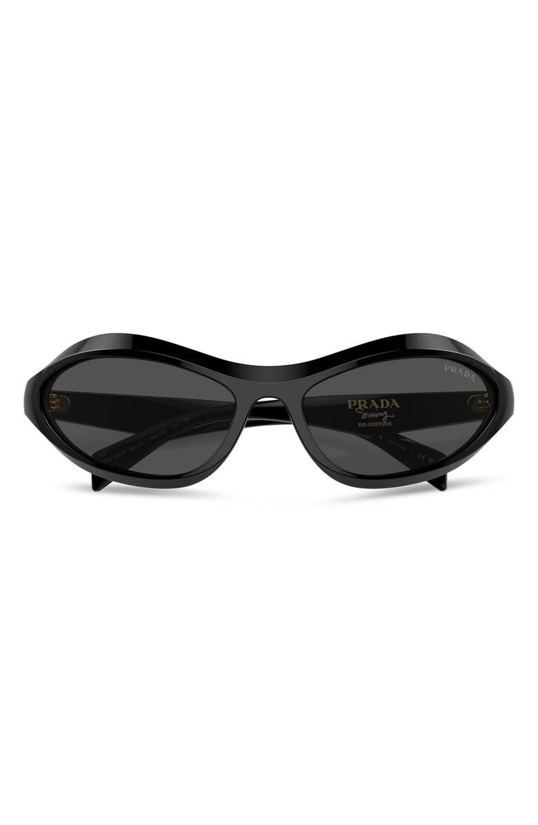 Prada 63mm Oversize Oval Sunglasses, Main, color, Dark Grey