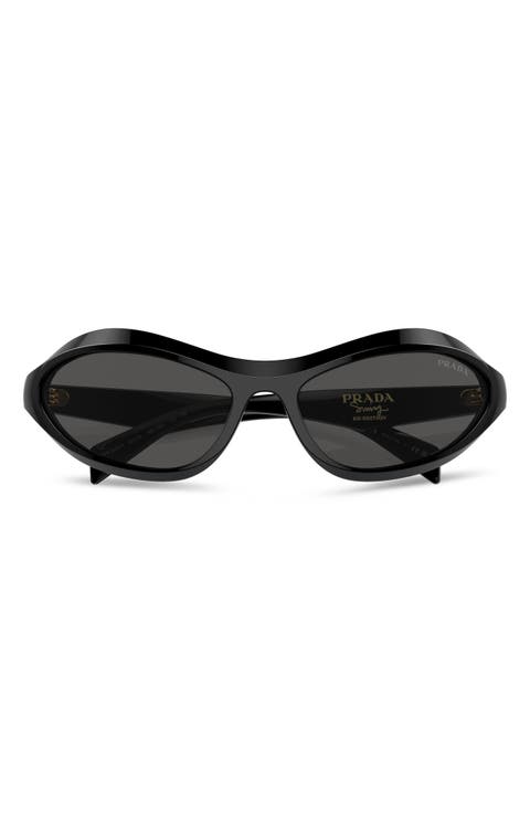 63mm Oversize Oval Sunglasses