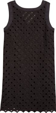 Max Mara Beachwear Embroidered Jersey Eyelet Shift Dress