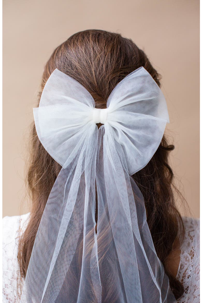 James Tulle Bow, Alternate, color, IVORY