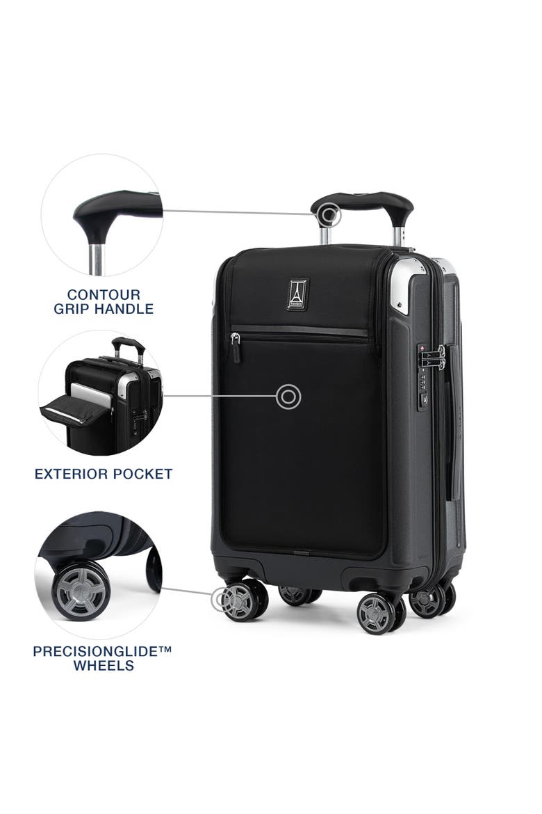 Platinum Elite Hardside Expandable 21" Carry On, Fits up to 15.6" Laptop, Alternate, color, Shadow Black