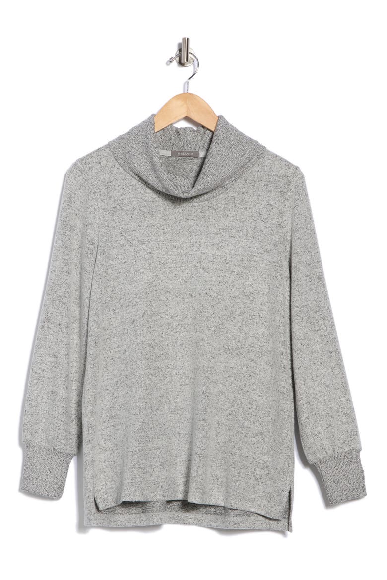 Cowl Neck Long Sleeve Knit Top, Alternate, color, HEATHER GREY