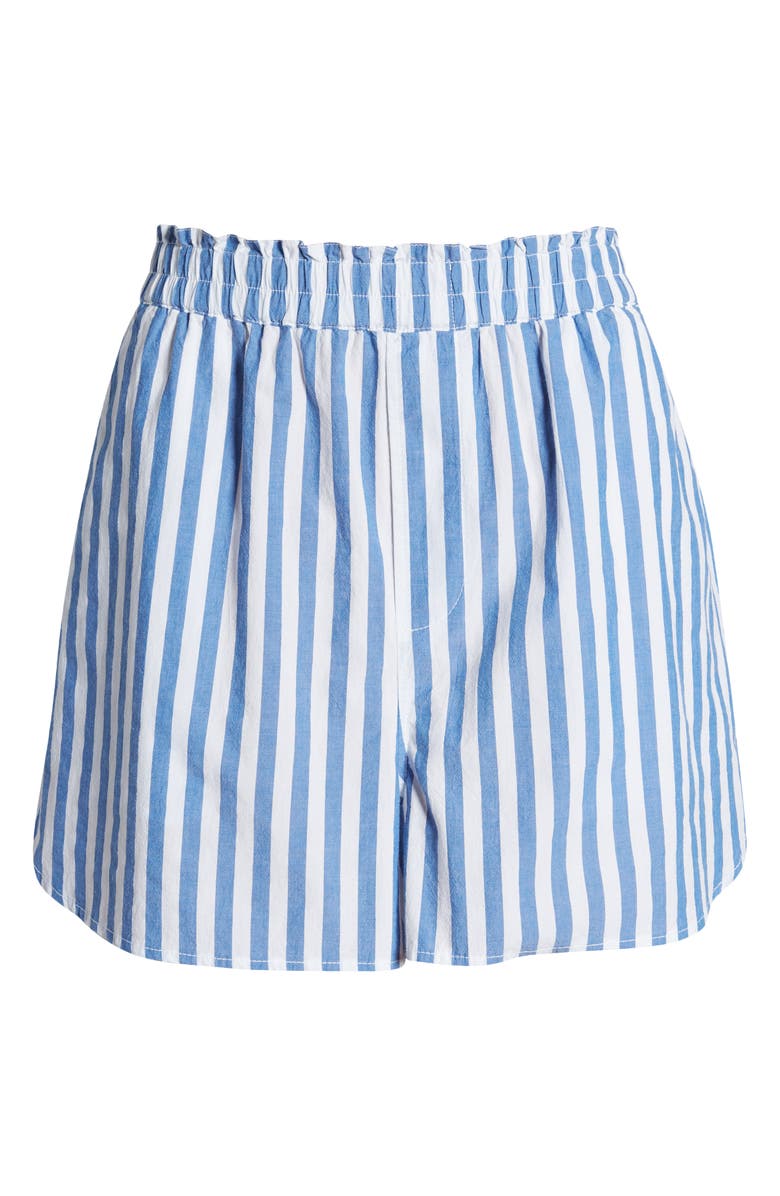 Madewell Stripe Signature Poplin Pull-On Shorts, Alternate, color,