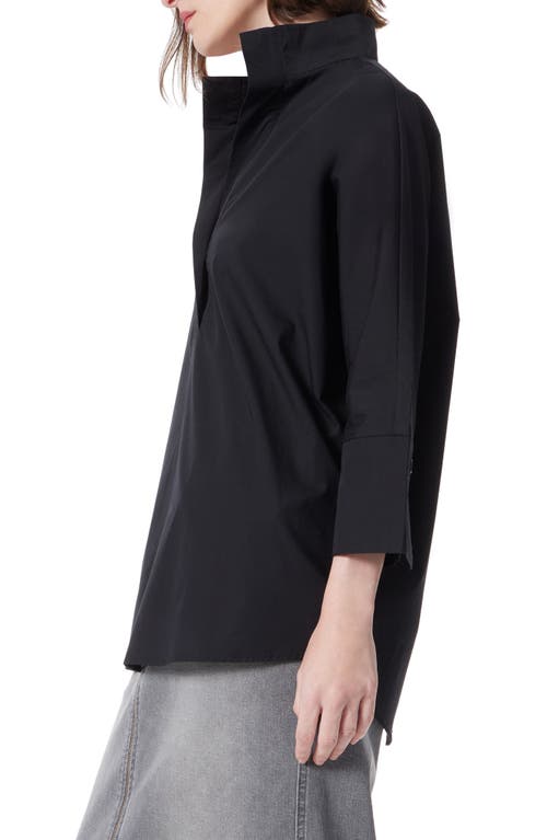 Do By Dee Ocleppo Three-quarter Sleeve Popover Top In Black