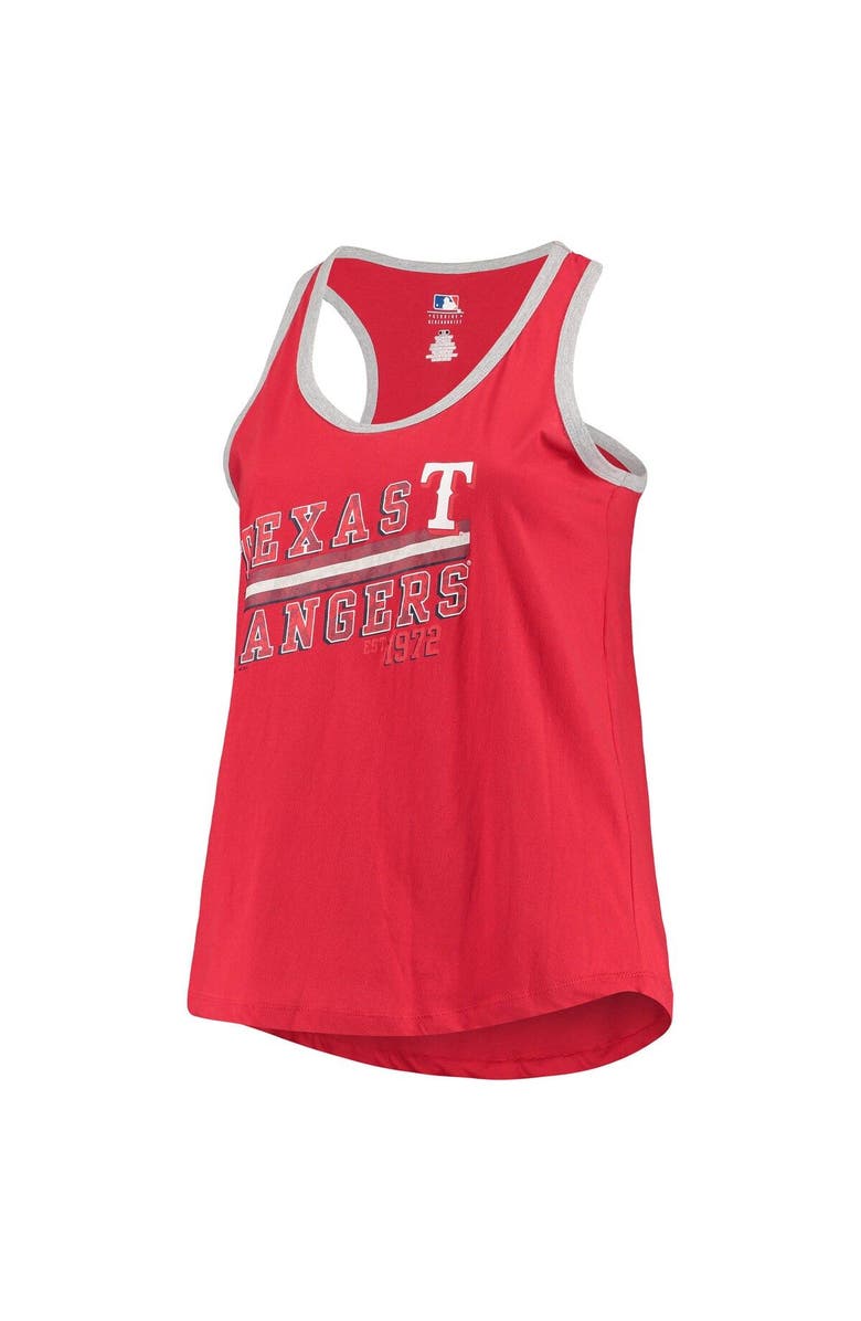 PROFILE Women's Red Texas Rangers Plus Size Ringer Racerback Tank Top, Alternate, color, 