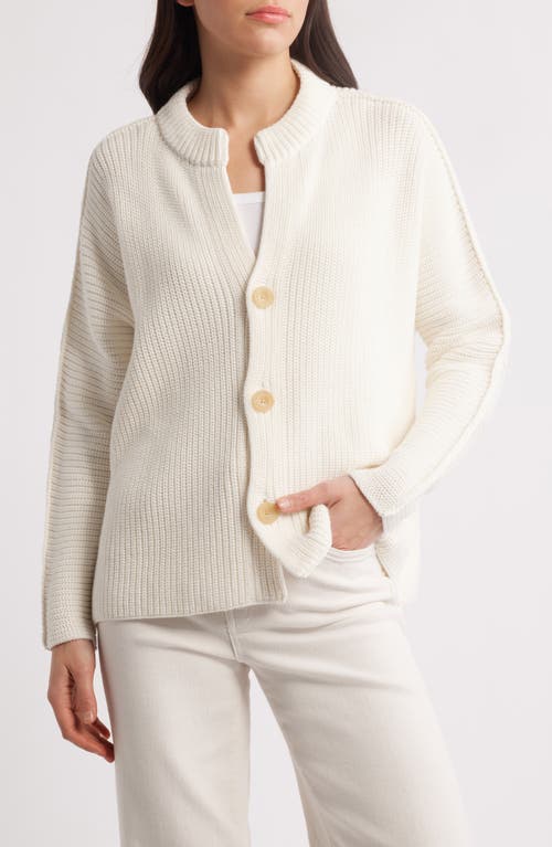 Frank & Eileen Montecito Cotton Cardigan In Ivory