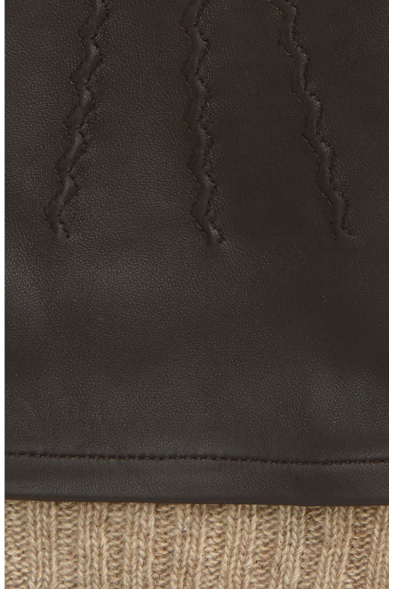 Leather Cashmere Lined Gloves, Alternate, color, CONKER