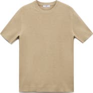 MANGO Fine Knit Short Sleeve Sweater