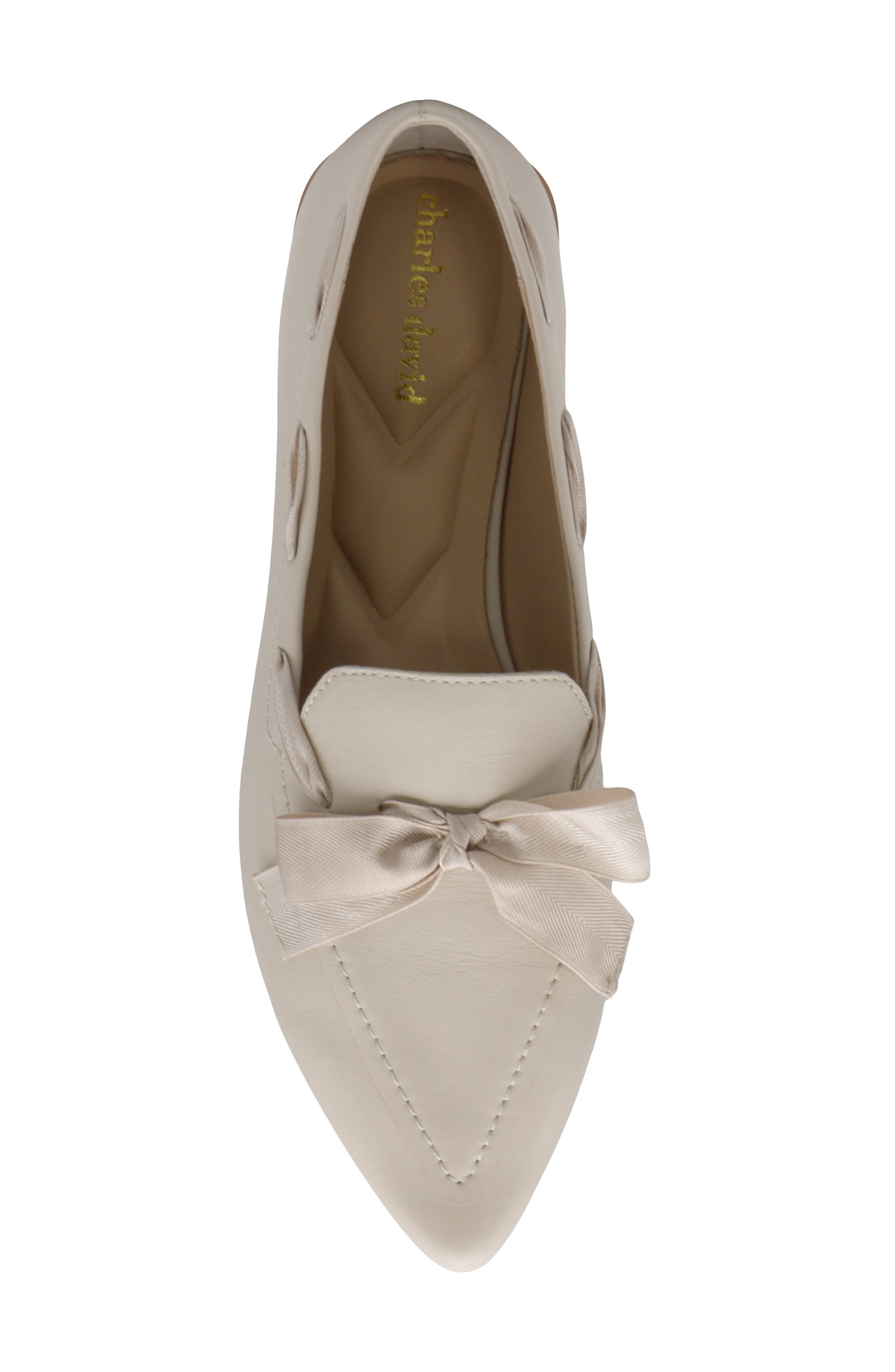 Charles David Izzi Pointed Toe Flat, Alternate, color, Ivory