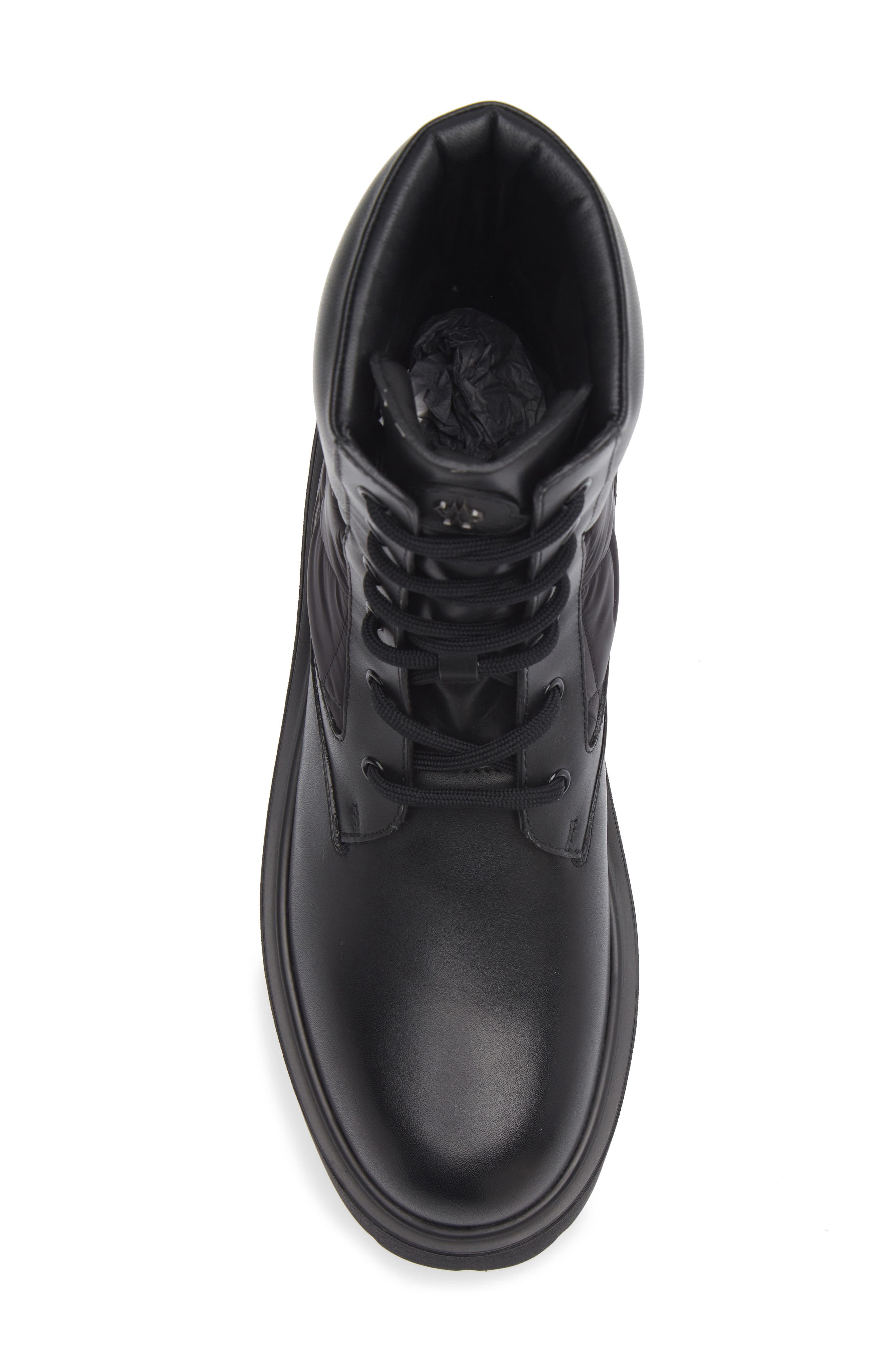 Aurea Lace-Up Leather Bootie, Alternate, color, BLACK