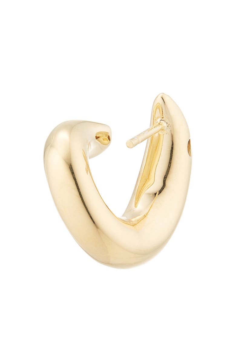 Bottega Veneta Mini Sardine Hoop Earrings, Alternate, color, 8120 Yellow Gold