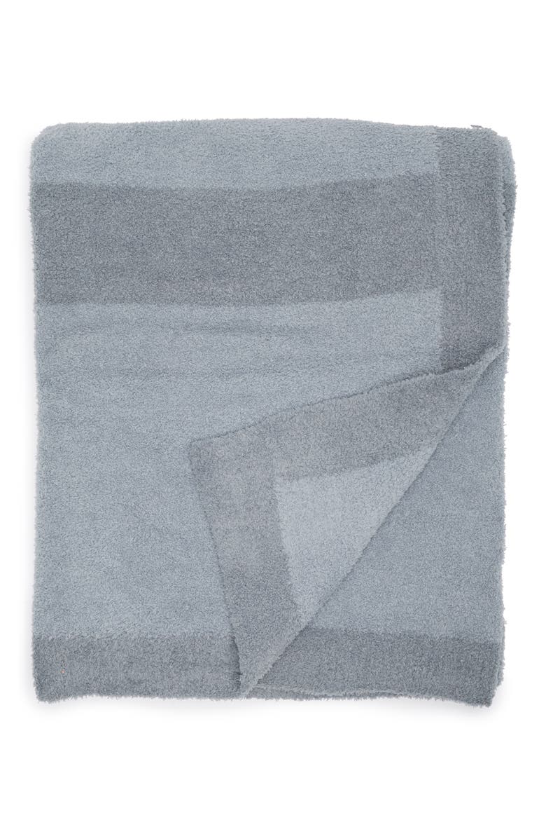 CozyChic® Block Stripe Throw Blanket, Main, color, MOONBEAM