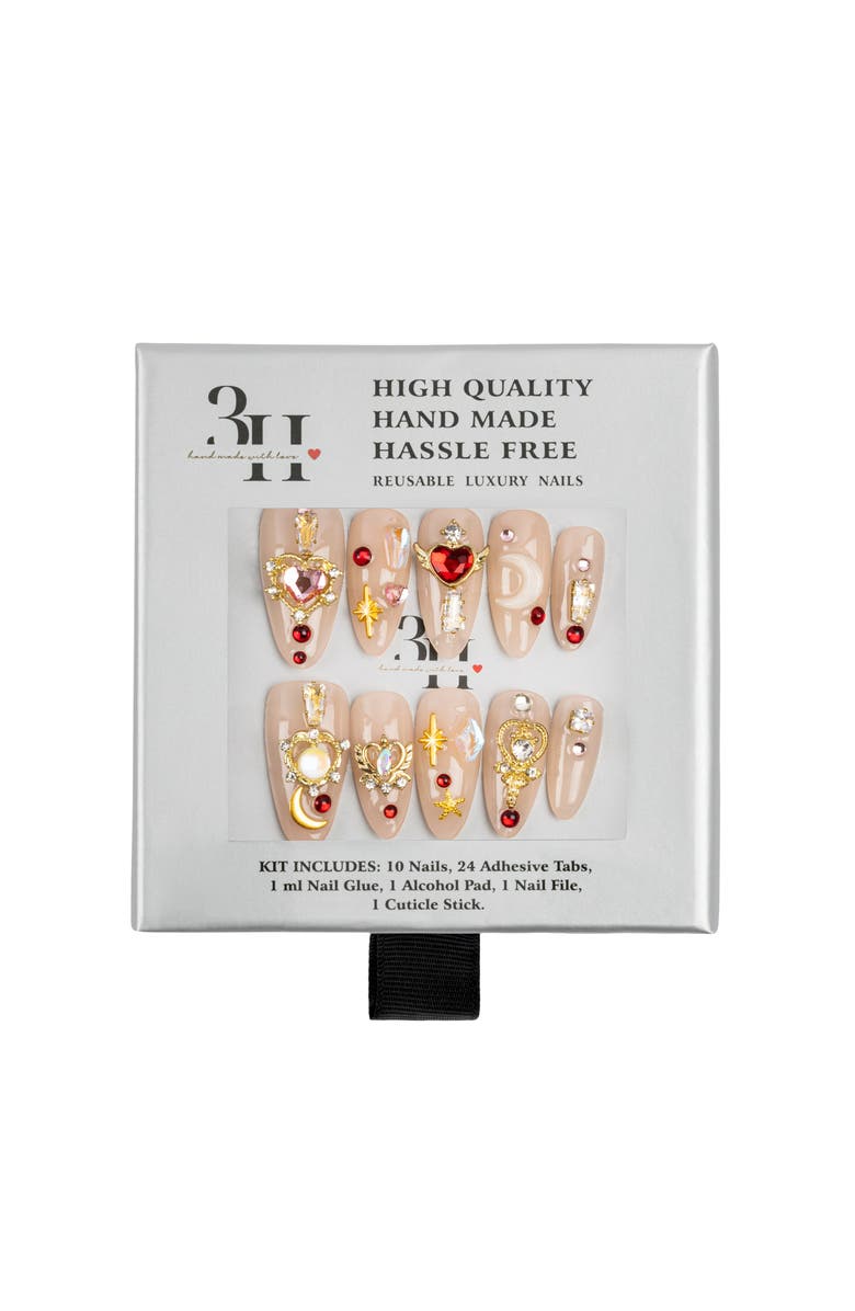 3H Nails Lunar Bloom Luxury Handmade Press On Nails, Alternate, color, Natural