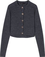 maje Round-neck rib knit cardigan