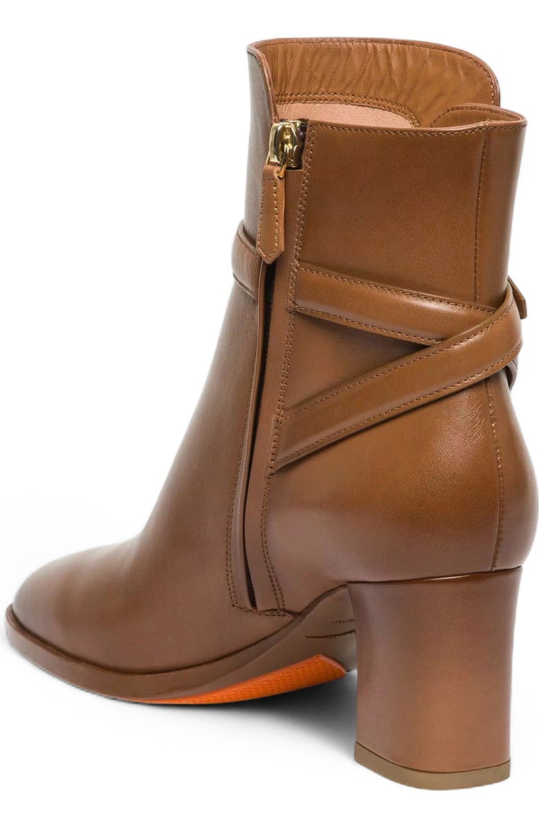 Santoni Women's Leather Mid-Heel Ankle Boot, Alternate, color, Brown