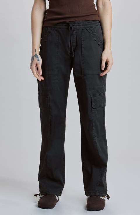Tabitha Straight Leg Stretch Cotton Twill Cargo Pants