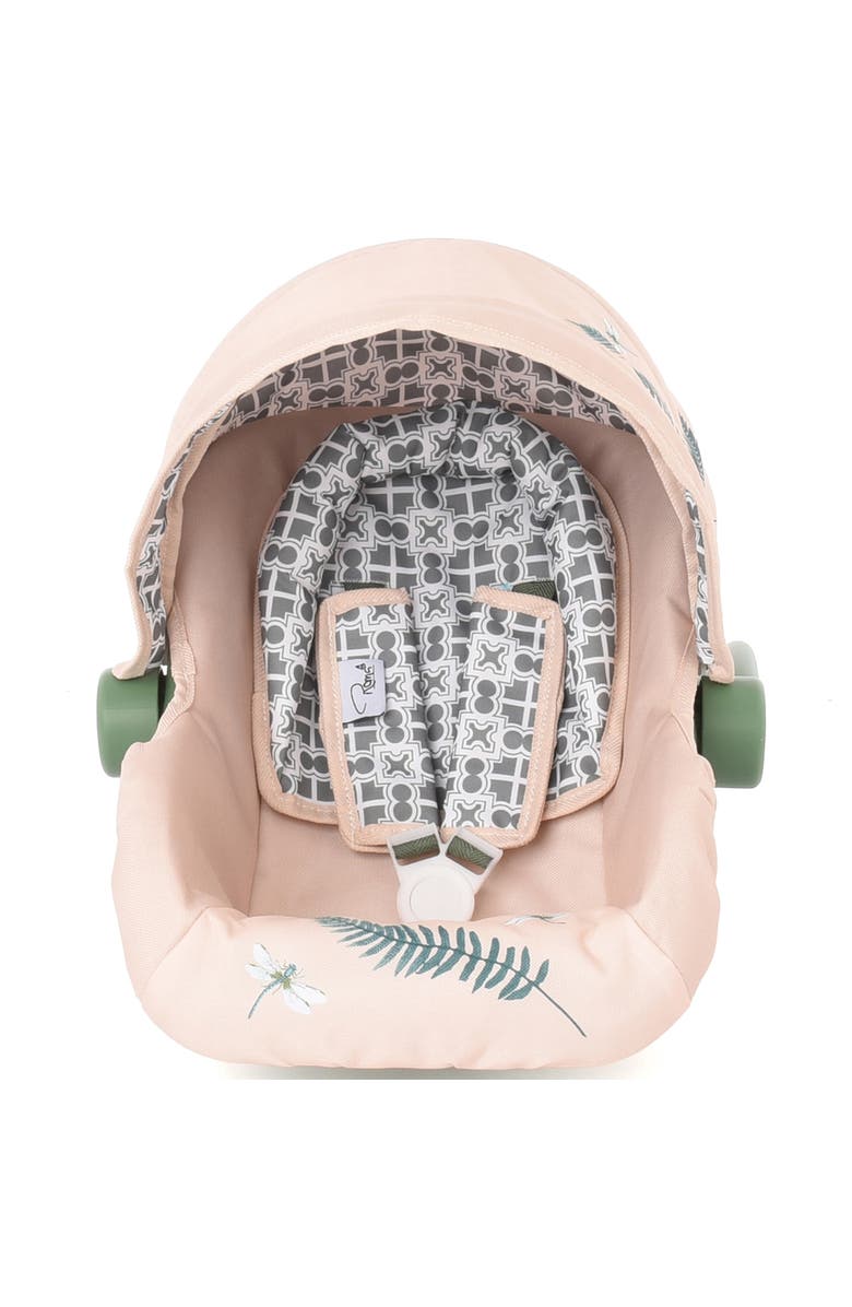 Roma Prams Rhs Doll Car Seat Fern Cream & Green, Carrier Travel Accessory, Alternate, color, Multicolored