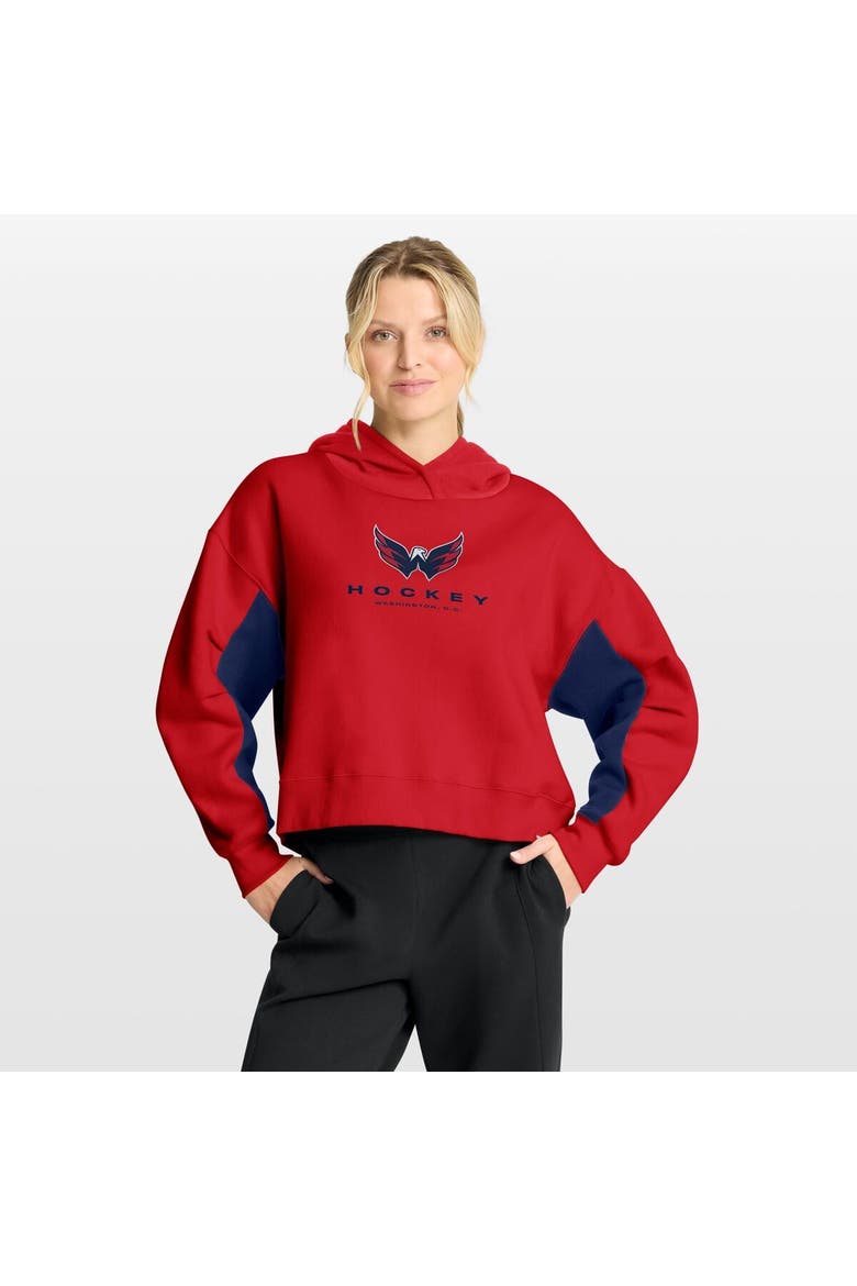 Women's Fanatics Red Washington Capitals Back Check Boxy Hoodie, Main, color, Red