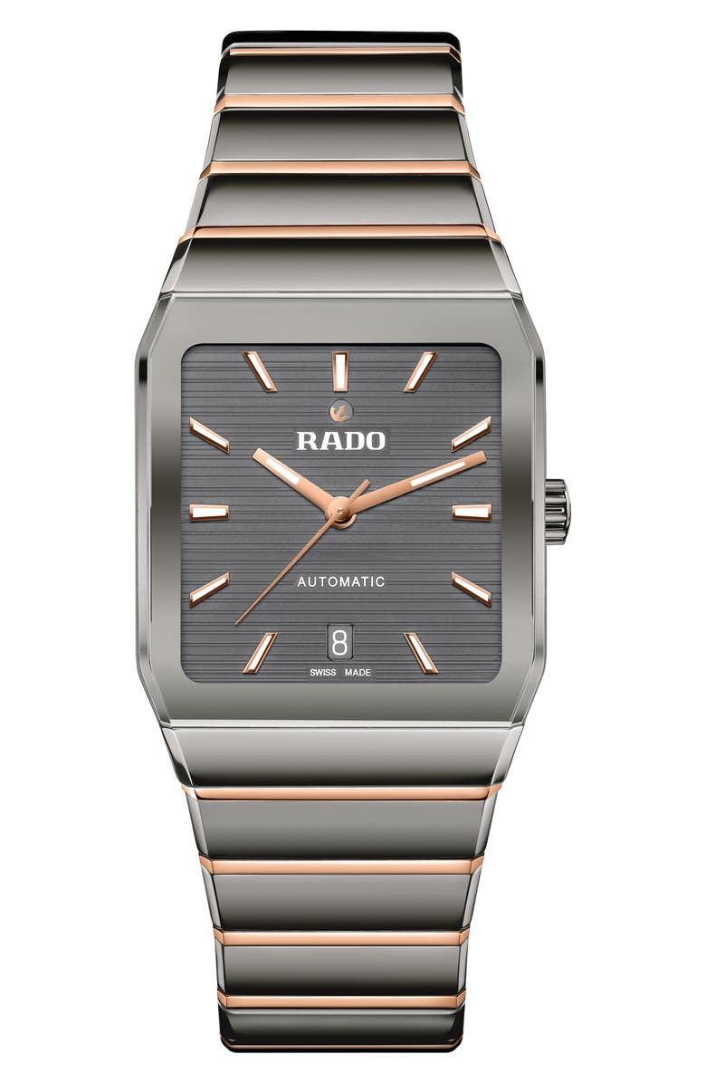 RADO Anatom Automatic Ceramic Bracelet Watch, 32.5mm, Main, color, Black